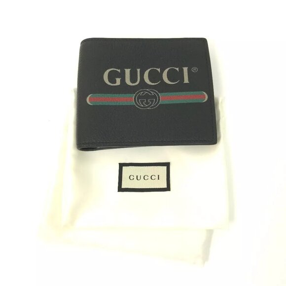 GUCCI 496316 Vintage logo print Compact wallet Folded wallet Unused - Picture 3 of 14